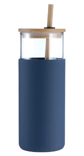 Vaso Tumbler Vidrio | Tapa y Bombilla de Bambú