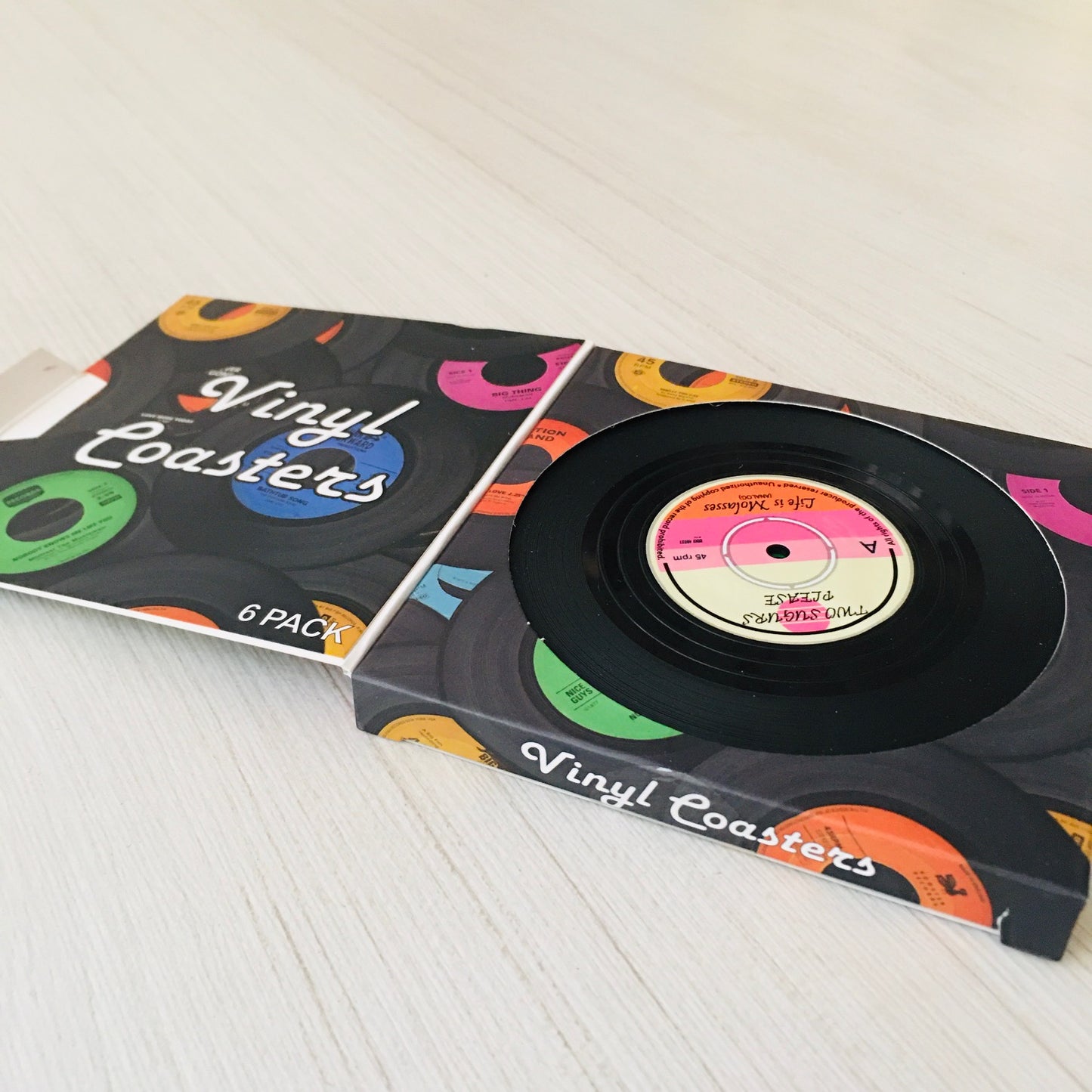 Posavasos Discos de Vinilo - Set de 6 Pzas. Vinyl Coasters