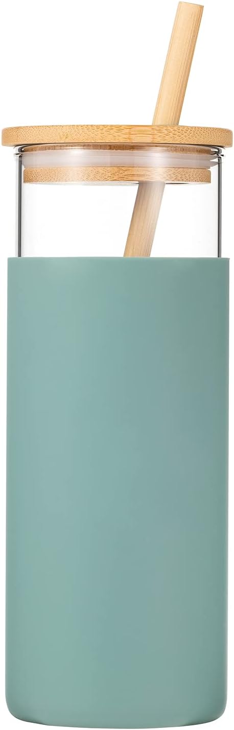 Vaso Tumbler Vidrio | Tapa y Bombilla de Bambú