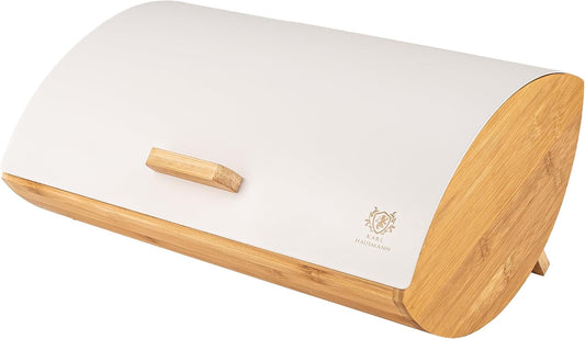 Panera Madera de  Bambú. Tapa de Metal - Bread Boxes