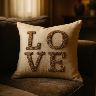 Cojín Bordado Love 45x45 cms