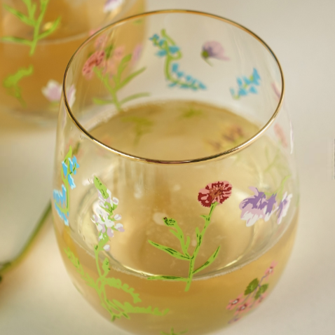Set de 4 Vasos Diseño Floral Estampado