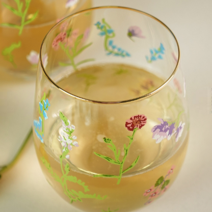 Set de 4 Vasos Diseño Floral Estampado