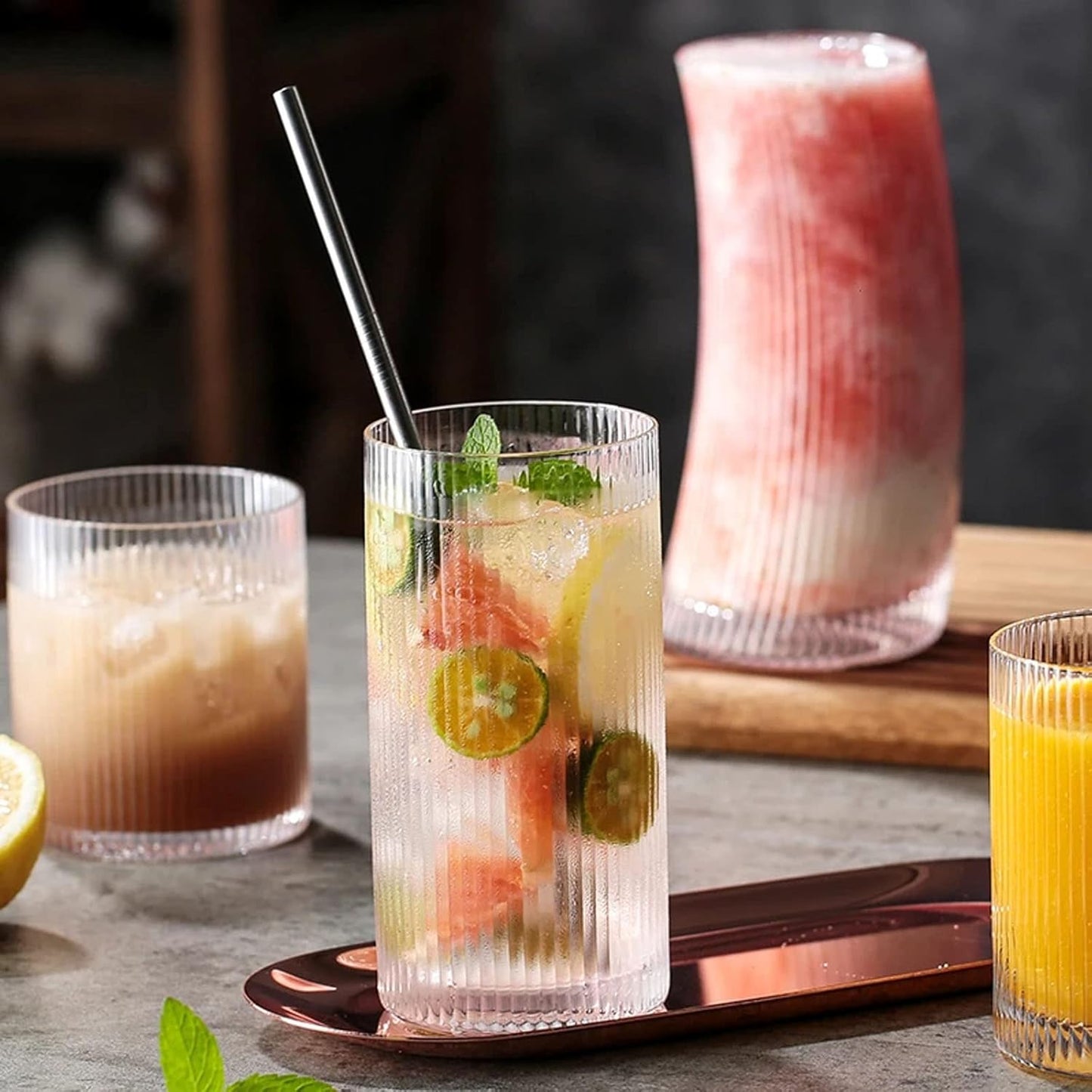 Vaso Diseño Biselado Set 6 Un.