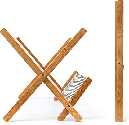Secaplatos Escurridor Plegable Madera Bambú