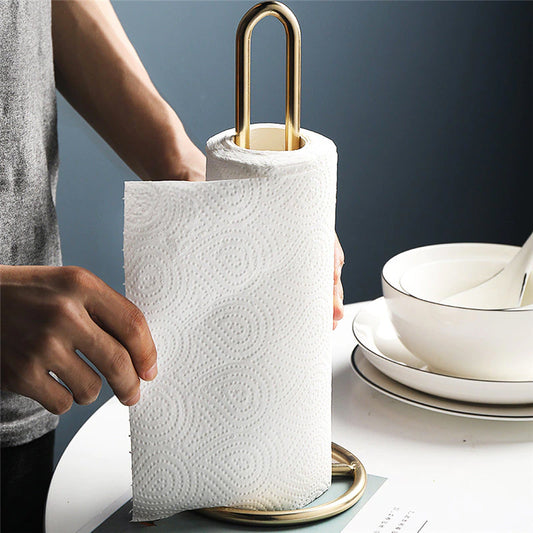 Soporte Toalla de Papel Acero Gold 32x13 cm