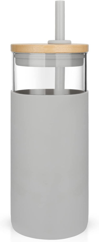 Vaso Tumbler Vidrio | Tapa y Bombilla de Bambú